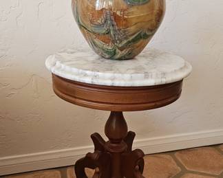 Victorian Marble Top Pedestal Table