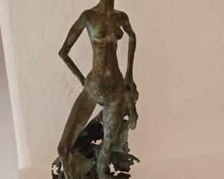 Modernist Abstract Female Nude Bronze Sculpture