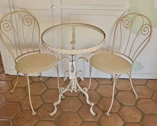 Antique Wrought Iron Ice Cream Parlor Bistro Set