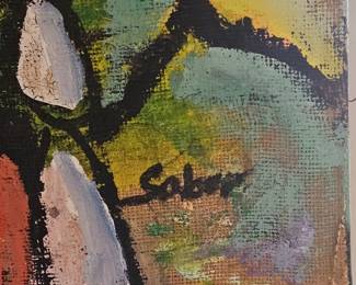 Expressionist Triple Portrait Painting by 'Saber'