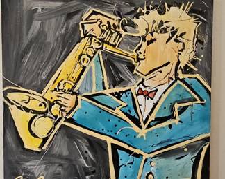 Abstract Jazz Musician Painting