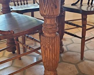 Victorian Revival Oak Dining Set