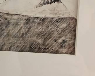 Figurative Nude Reading Lithograph by Henderson
