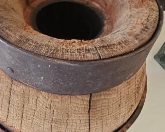 Antique Wooden Wagon Wheel Hub Planter