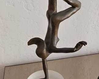 Bronze Dancer Sculpture by Josef Lorenzl on Lucite Base