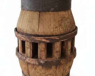 Antique Wooden Wagon Wheel Hub Planter