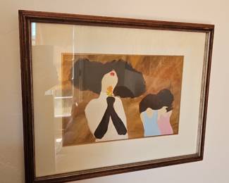 Borys Buzkij "Women with Flower" Mixed Media Artwork