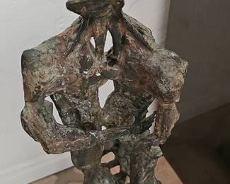 Abstract Bronze Sculpture of Embracing Figures by Gerard Koch