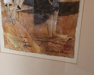 Vintage Lee Long Looi Batik Textile Painting