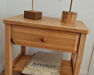 Primitive Pine Nightstand with Drawer