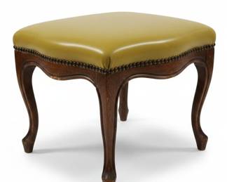 Vintage French Louis XV Style Carved Walnut Ottoman/Footstool