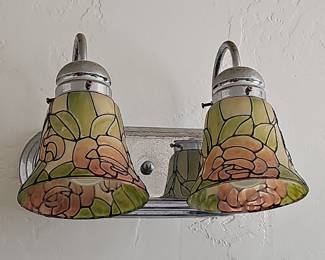 Meyda Tiffany Cabbage Rose Two-Light Vanity Fixture