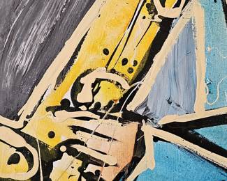 Abstract Jazz Musician Painting