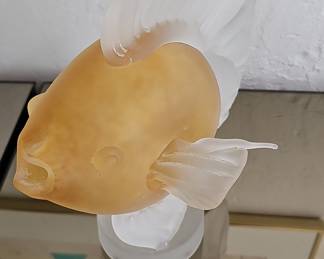 Sabino Opalescent Glass Fish Sculpture