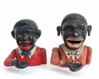 Little Joe and Little Fats Cast Iron Mechanical Banks