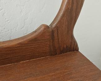 Victorian Oak Washstand with Mirror and Towel Rack