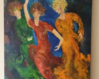 Three Dancers Painting by S. Selsey '08