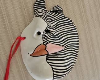 Brian Ciuppa Signed Ceramic Zebra Mask