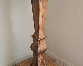 Sculptural Wood Pedestal Plant Stand Side Table