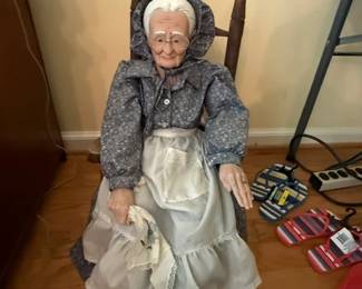 Porcelain granny in rocker