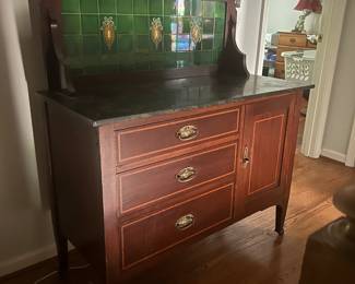 Antique mahogany wash stand 42 x 19“ deep x 4 feet high