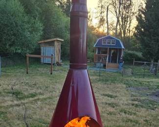 Mid century freestanding fireplace