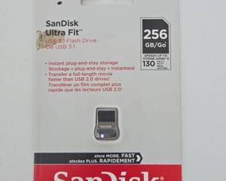 Lot #B71 - SanDisk Ultra Fit 256GB USB 3.1 Flash Drive High-Speed Storage