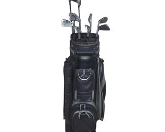 Lot #B3 - Datrek Golf Bag With Knight Devastator & Tour Weapon Drivers & Cobra King Cobra Irons.