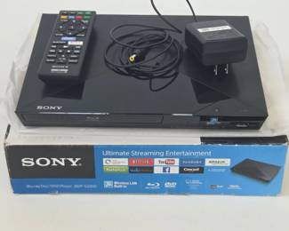 Lot #B13 - Sony BDP-S3200 Blu-ray DVD Player Wireless LAN HDMI Streaming with Remote & Power Adapter