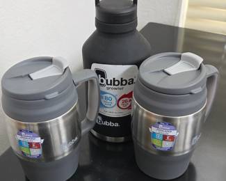Lot #B183 - Bubba Insulated Stainless Steel Travel Mugs and Growler Set with BPA Free Design
