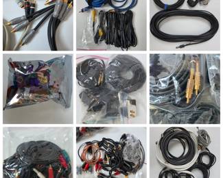 Lot #B136 - High-Quality Audio and Networking Cables Lot with Sony RCA Connectors and Custom Mount Accessories