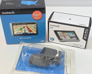 Lot #B41 - Garmin nüvi 205w & nüvi 2557LMT GPS Navigators with Mounts and Accessories