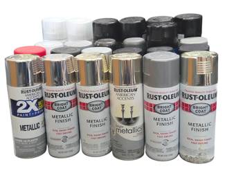 Lot #B100 - Spray Paint Lot: Rust-Oleum & Krylon Metallic Finish Spray Paint Lot with Plasti Dip & Rust Fix Primer