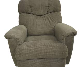 Lot #B170 - Comfortable LazBoy Green Fabric Recliner Chair with Manual Lever