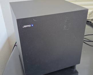 Lot #B124 - Jamo Powered Subwoofer Speaker with Blue Indicator Light Black Finish
