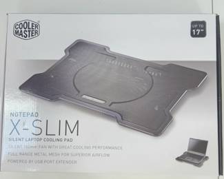 Lot #B82 - Cooler Master X-Slim Silent Laptop Cooling Pad - Metal Mesh with 16mm Fan & USB Port Extender