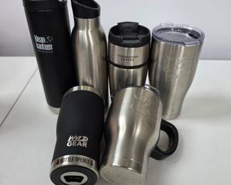 Lot #B185 - Six Klean Kanteen, ORCA Coolers & Starbucks Stainless Steel Insulated Tumblers and Bottles