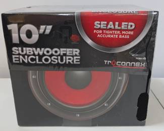 Lot #B127 - TruConnex TCBX-110 10 Inch Sealed Subwoofer Enclosure by Metra for Accurate Bass