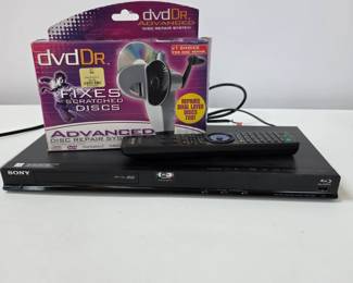 Lot #B129 - Sony BDP-S580 Blu-ray 3D DVD Player with Remote & DVD Disc Repair System