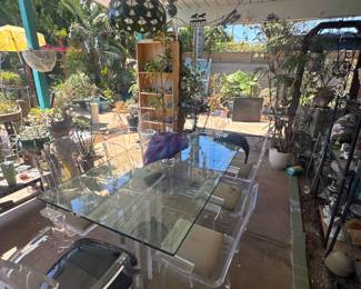 Vintage Hill Manufacturing Hollywood Regency Lucite Dining Set with 8 Chairs - $800