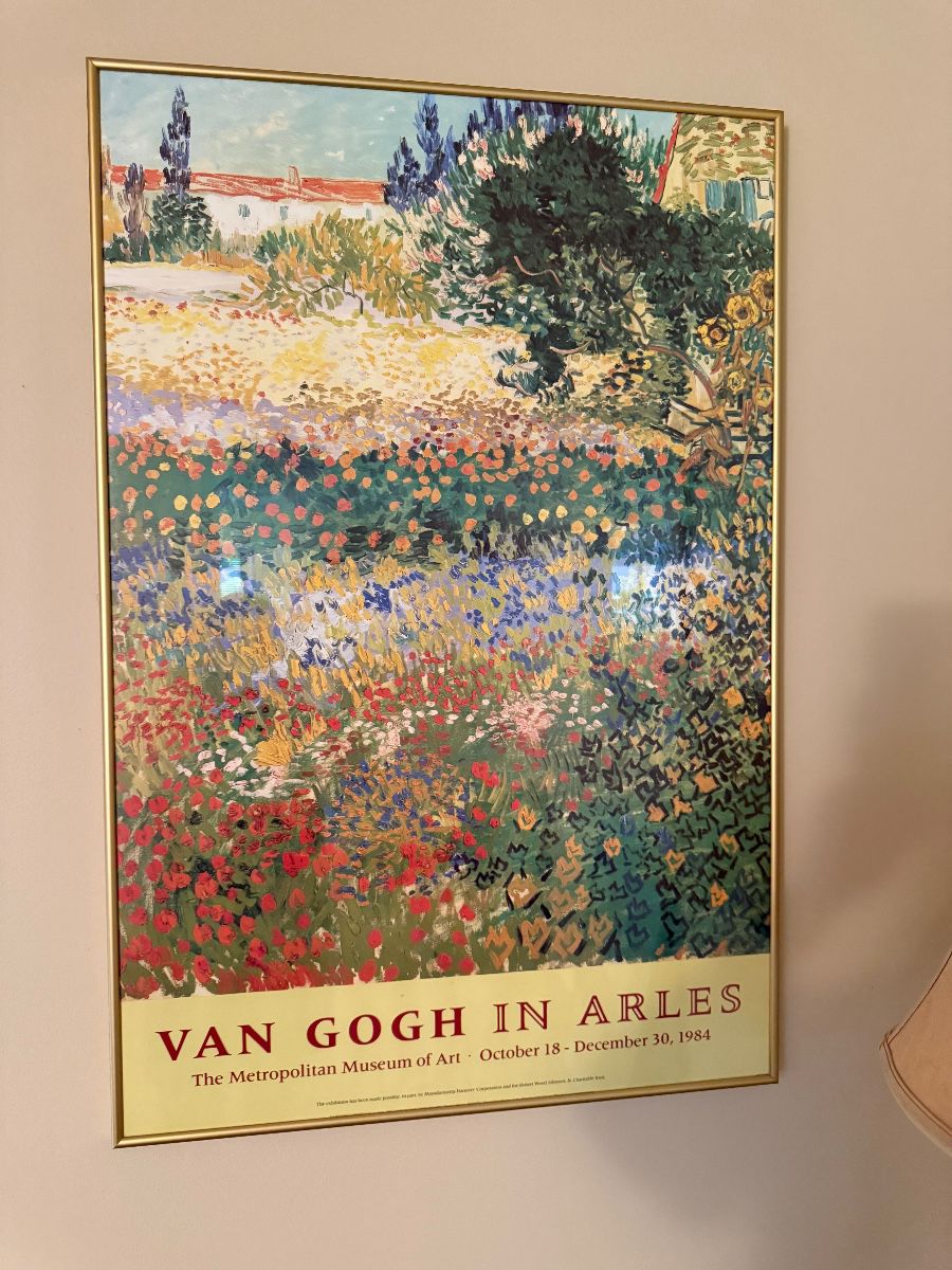 Vintage framed museum Van Gogh framed poster.
