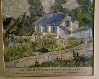 Vintage Van Gogh framed museum poster. 