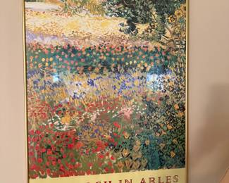 Vintage framed museum Van Gogh framed poster. 