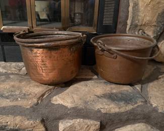 Heavy copper pails vintage