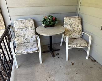 PATIO CHAIRS & TABLE