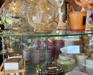 GLASS VASES, CANDLES