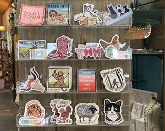 STICKERS, WOOD DISPLAY