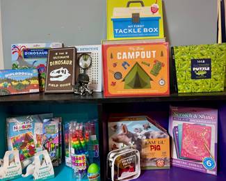 SCRATCH & SHINE GEOMETRIC ANIMALS, COLOR BY NUMBERS BOOKS, MY FIRST CAMPOUT BOOK, MY FIRST TACKLEBOX BOOK