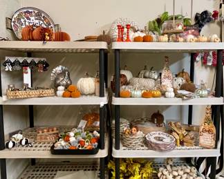 FALL & HALLOWEEN DECOR, PLASTIC SHELVING 