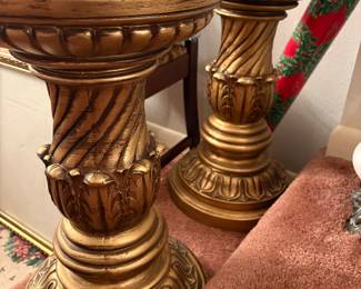 Pair of gold resin columns